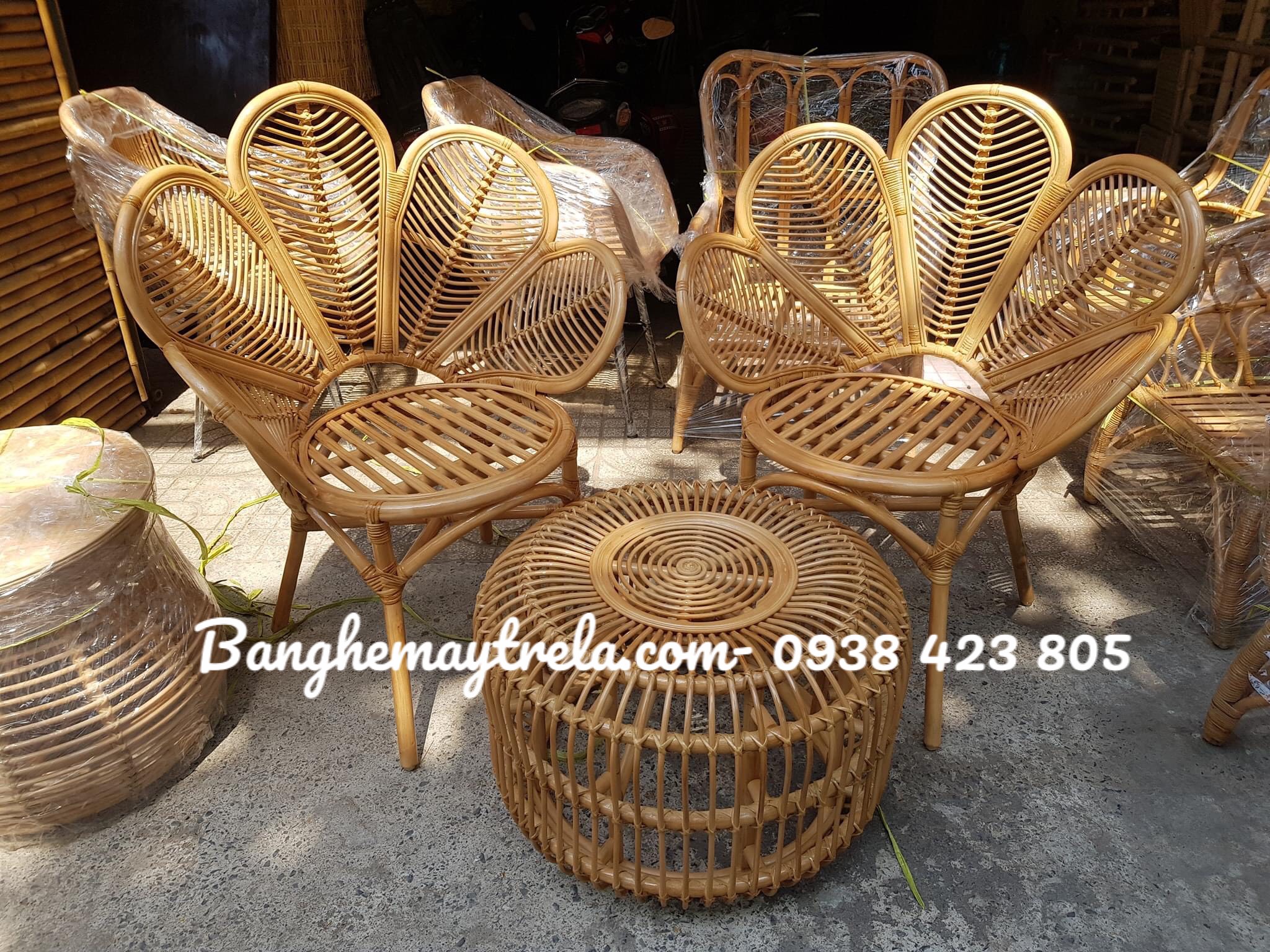 Bàn ghế mây tự nhiên uống trà phòng ngủ
